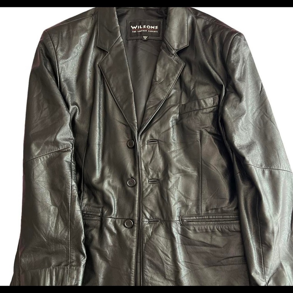 Vintage oversized black leather blazer